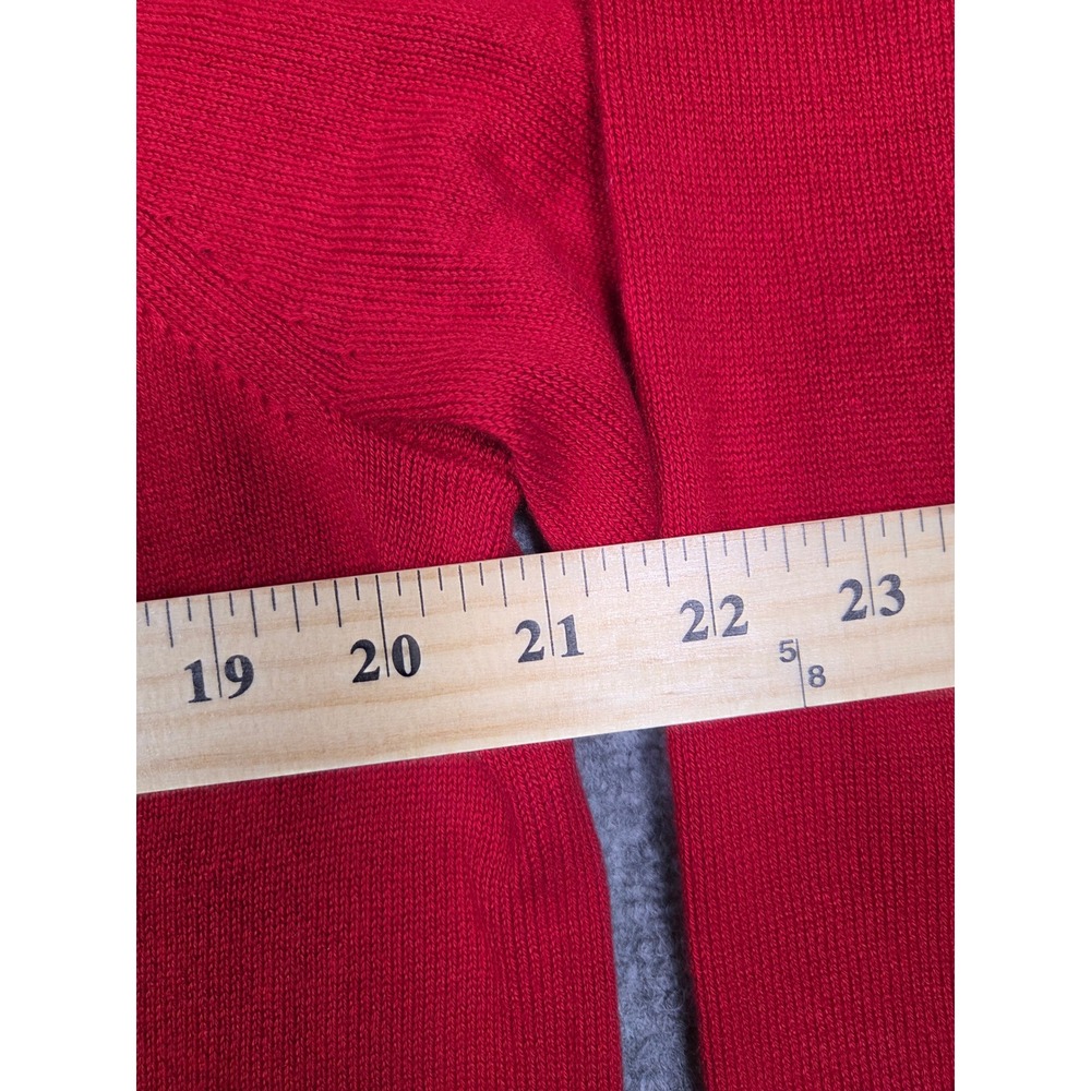 J.Crew Sweater Womens‎ Large Red Cotton Cashmere Raglan Crewneck Re-Imagined - Picture 5 of 9